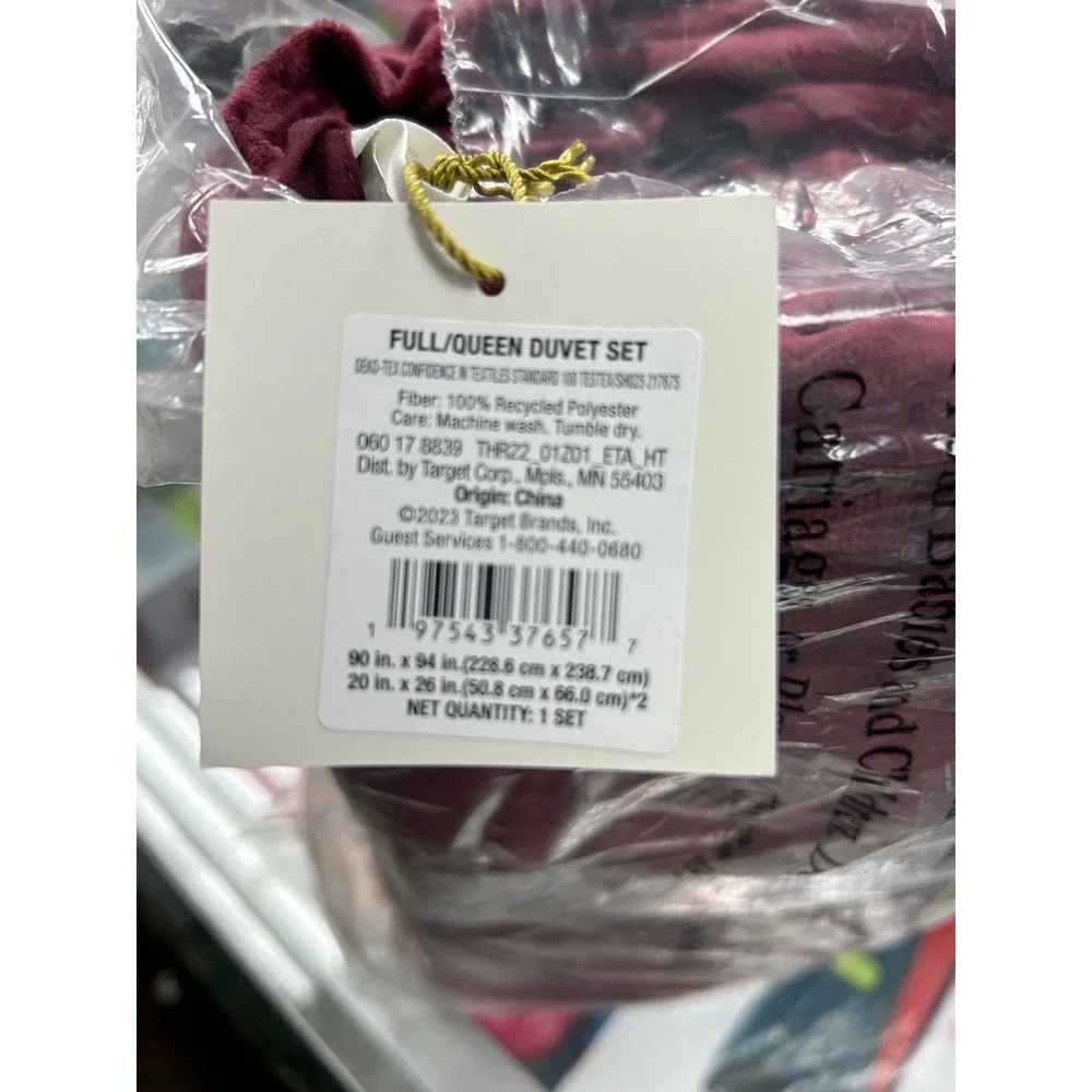 Luxe Distressed Crinkle Velvet Duvet Cover & Sham Set Full/queen Berry Red -
